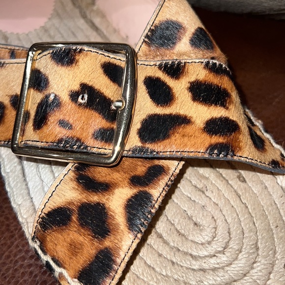 JCrew Half Calf Hair Leopard Print espadrille Sandal - Picture 3 of 6